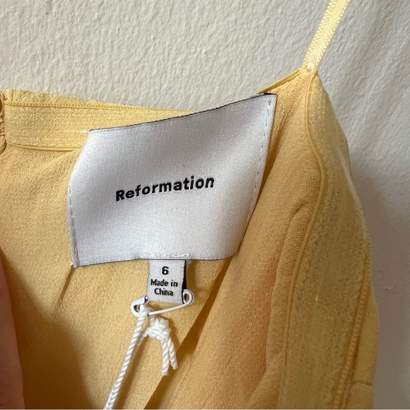 Reformation Leilani Dress sunshine yellow size 6 viscose - Picture 3 of 7